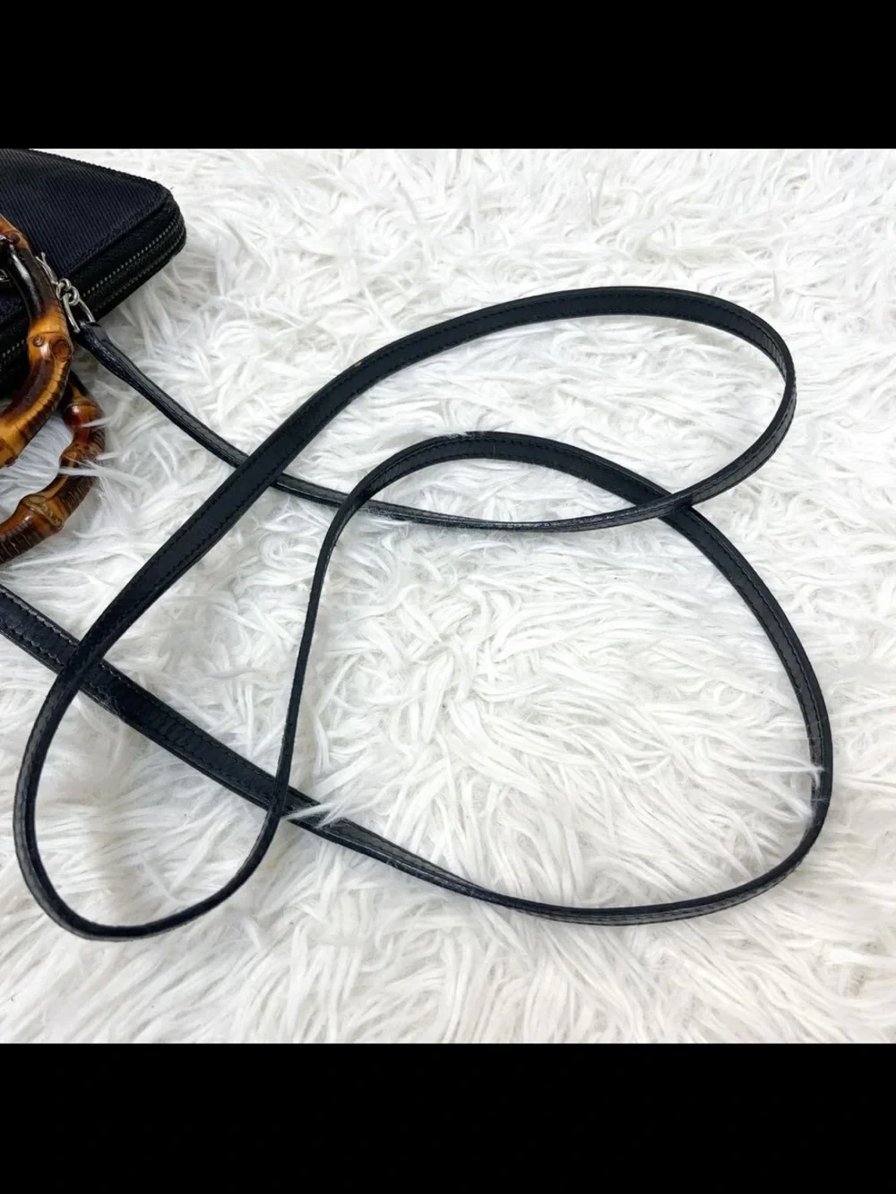 Gucci Black Crossbody Bag with Bamboo Top Handle
